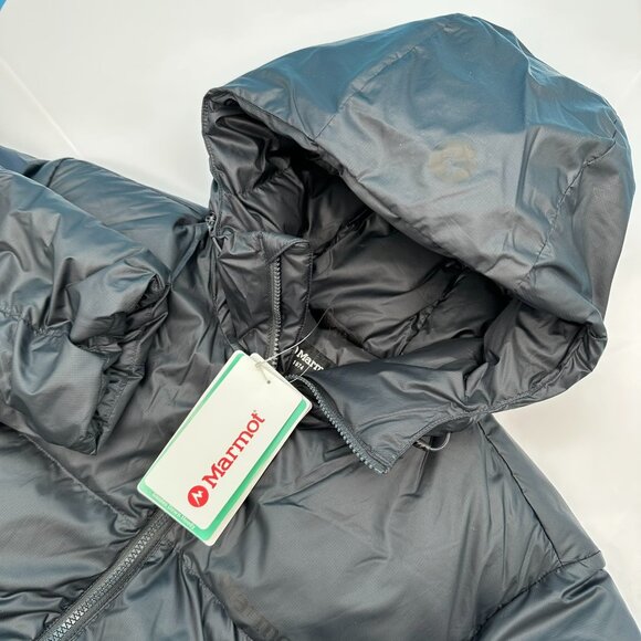 Marmot Men's Guides Down‎ Insulated Hooded Puffer Jacket, Size Large, Dark Steel - Picture 1 of 16
